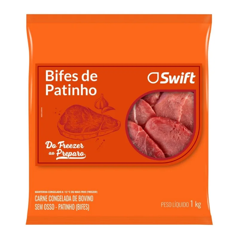Patinho Bovino Swift em Bife Congelado 1kg