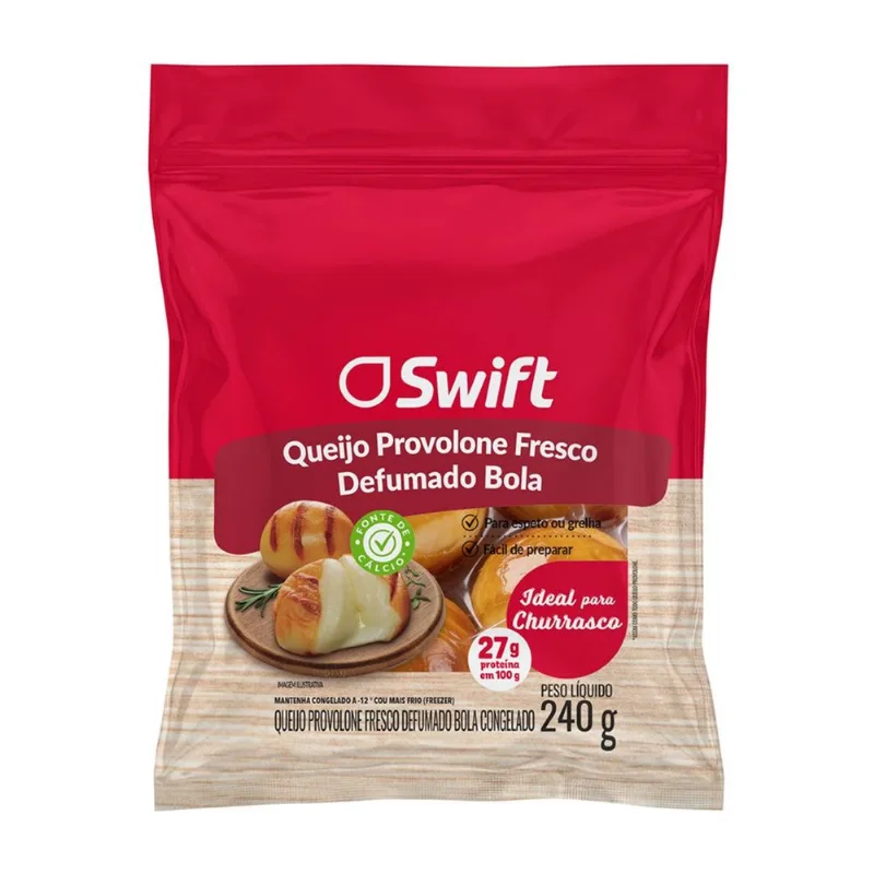 Queijo Provolone Bola Swift Fresco Defumado Congelado 240g