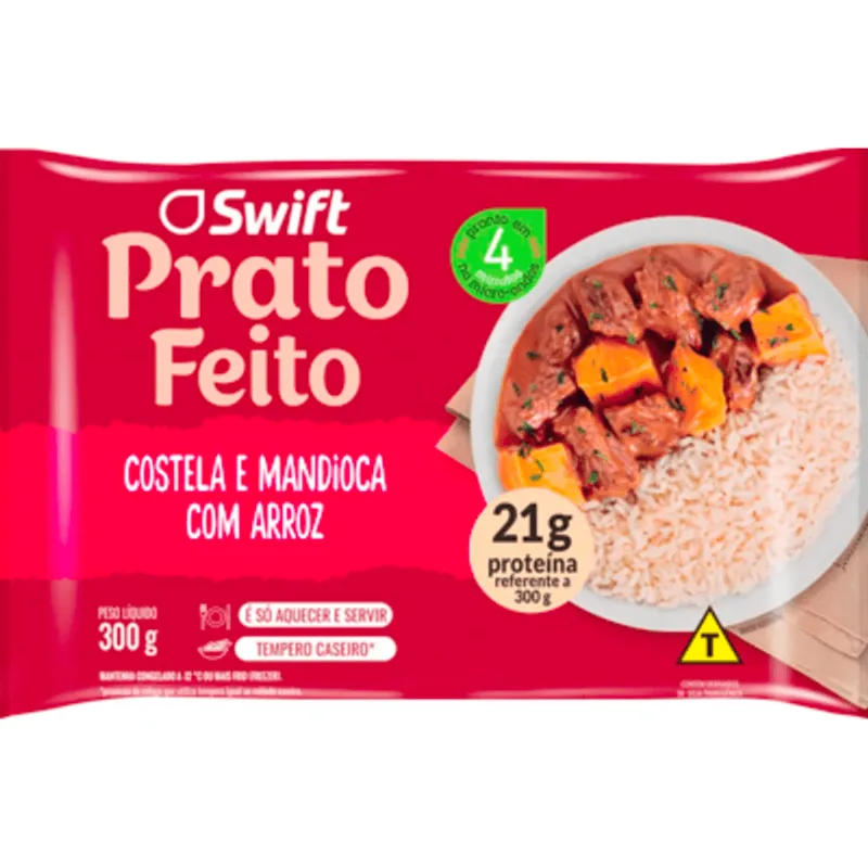 Prato Feito Swift Congelado Costela e Mandioca com Arroz 300g