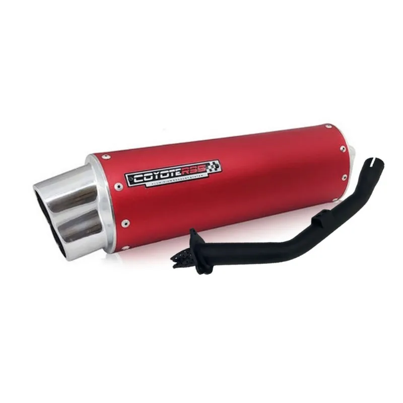 Escape / Ponteira Coyote RS5 Boca 8 Aluminio Oval - xre 300 - Honda - Vermelho