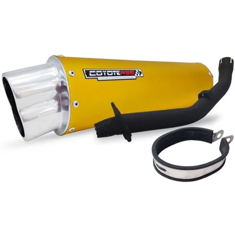 Escape / Ponteira Coyote RS5 Boca 8 Aluminio Oval Dourado - nx-r Bros 160 - Honda