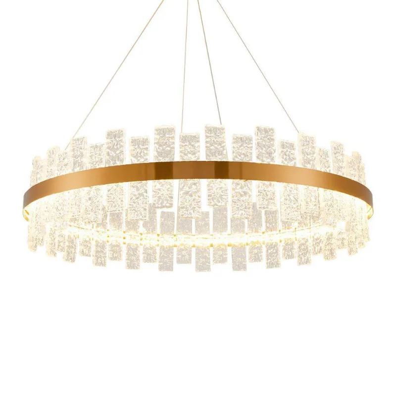 Lustre Pendente Nordecor Lowy 2762 80cm Dourado Brilho Led Bivolt - NORDECOR