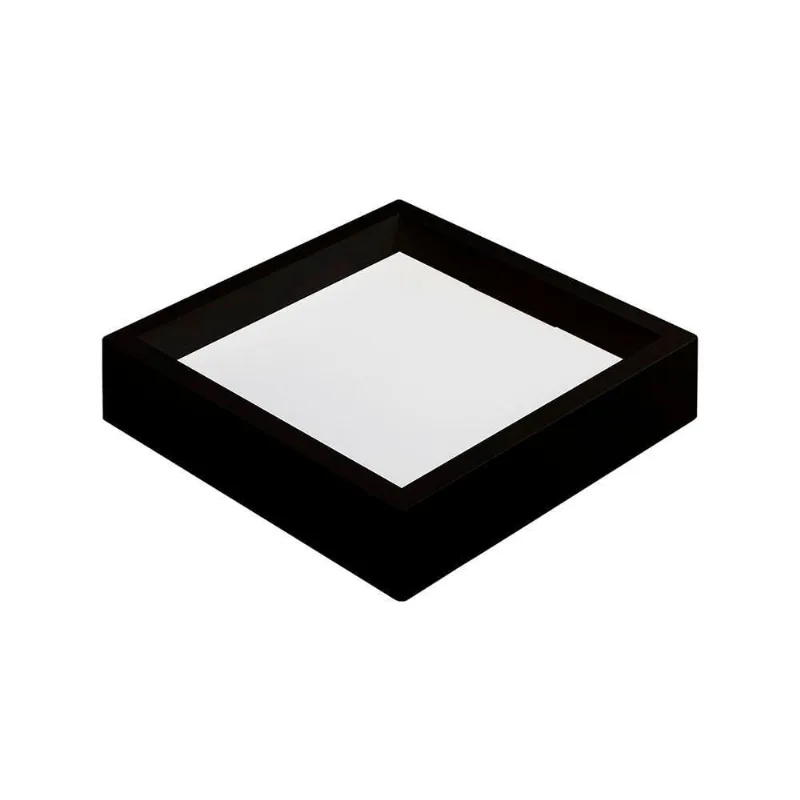 Painel De Led Nordecor Quadrado Kais De Sobrepor Recuado 24w Bivolt Preto 3000k Luz Amarela 4255 - NORDECOR