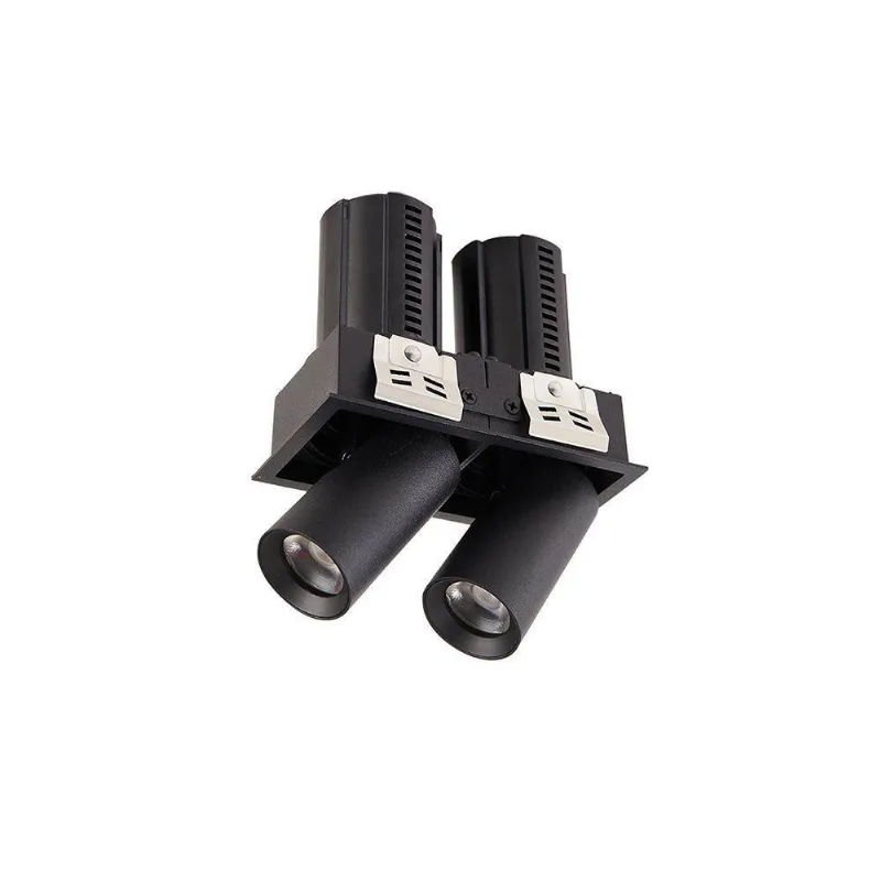 Spot De Embutir Retrátil Nordecor Aiva Duo Led Alto Irc 97 Bivolt Preto - 2700k - Luz Amarela - NORDECOR