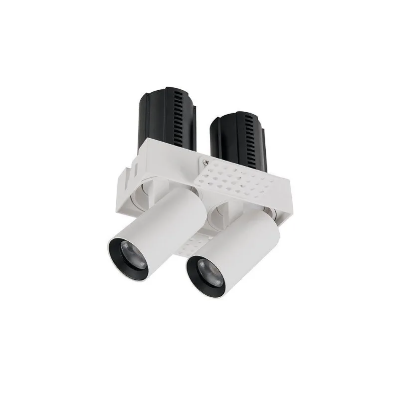 Spot De Embutir Retrátil Nordecor Aiva Duo No-frame Led Alto Irc 97 Bivolt Branco - 2700k - Luz Amarela - NORDECOR