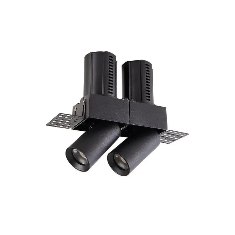 Spot De Embutir Retrátil Nordecor Aiva Duo No-frame Led Alto Irc 97 Bivolt Preto - 2700k - Luz Amarela - NORDECOR