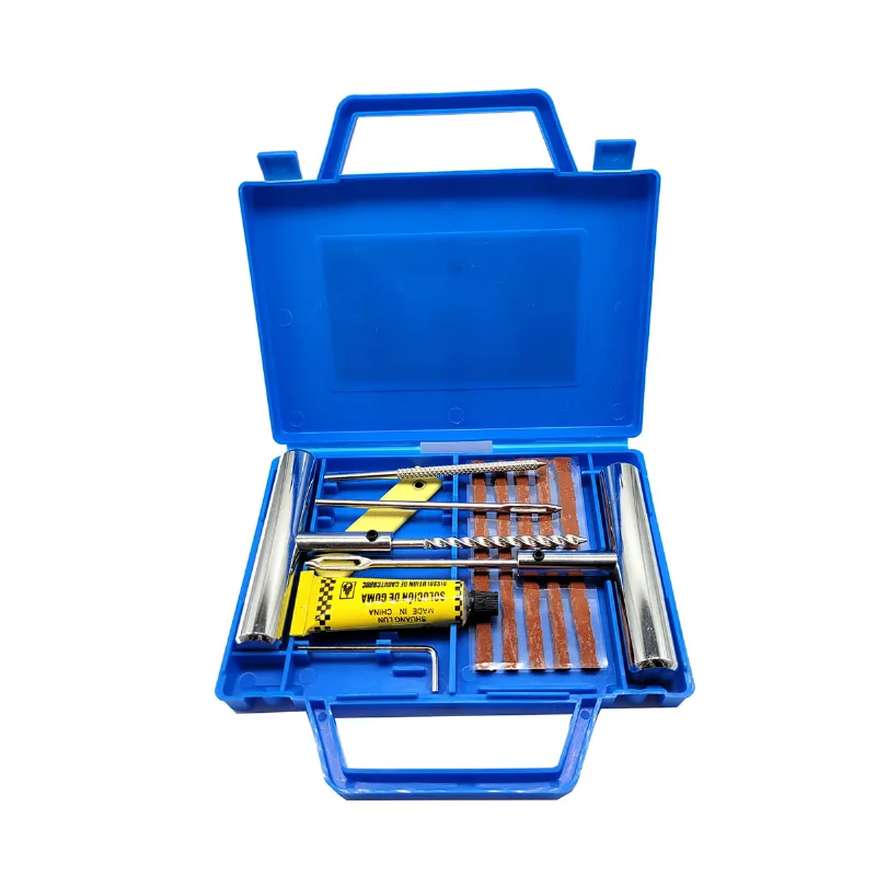 Kit Reparo Pneu Moto Carro Jogo Para Conserto Remendo Frio De Pneus Sem Câmara Macarrão Maleta 12 Peças Profissional