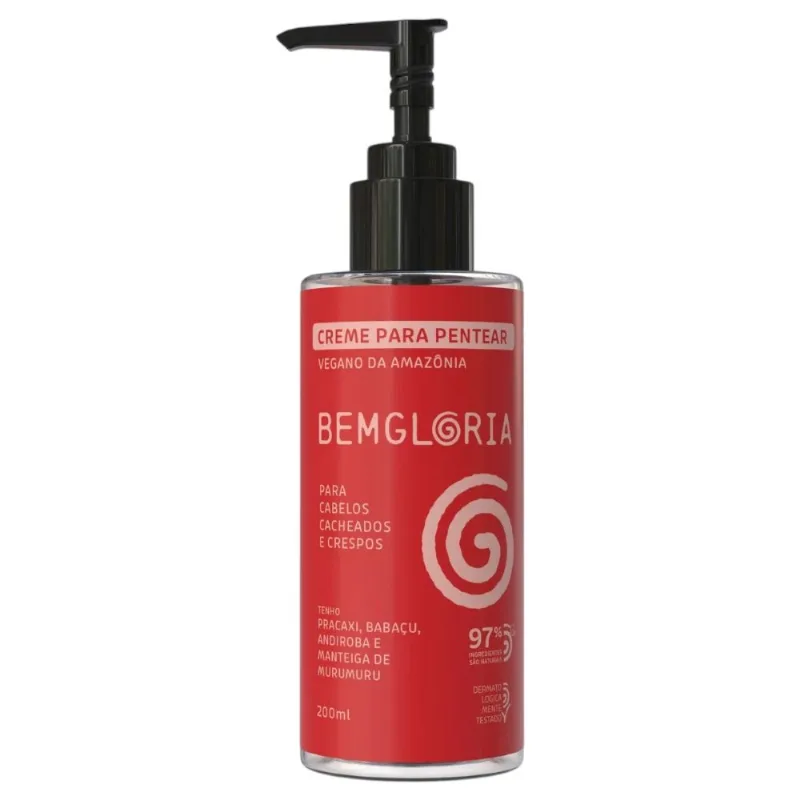 Creme para Pentear Cacheados e Crespos Vegano BemGloria 200ml - Bemgloria