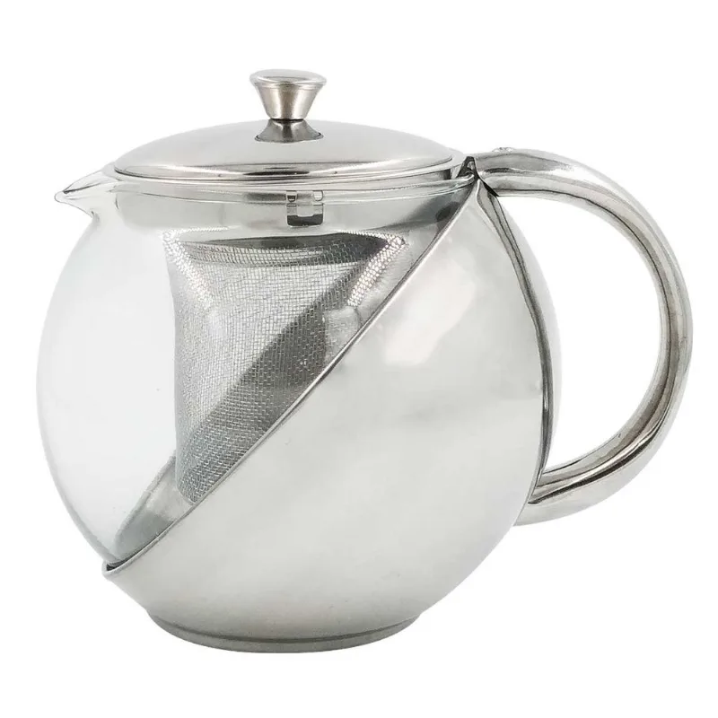Bule P/ Chá 700ml em Vidro/Inox KeHome