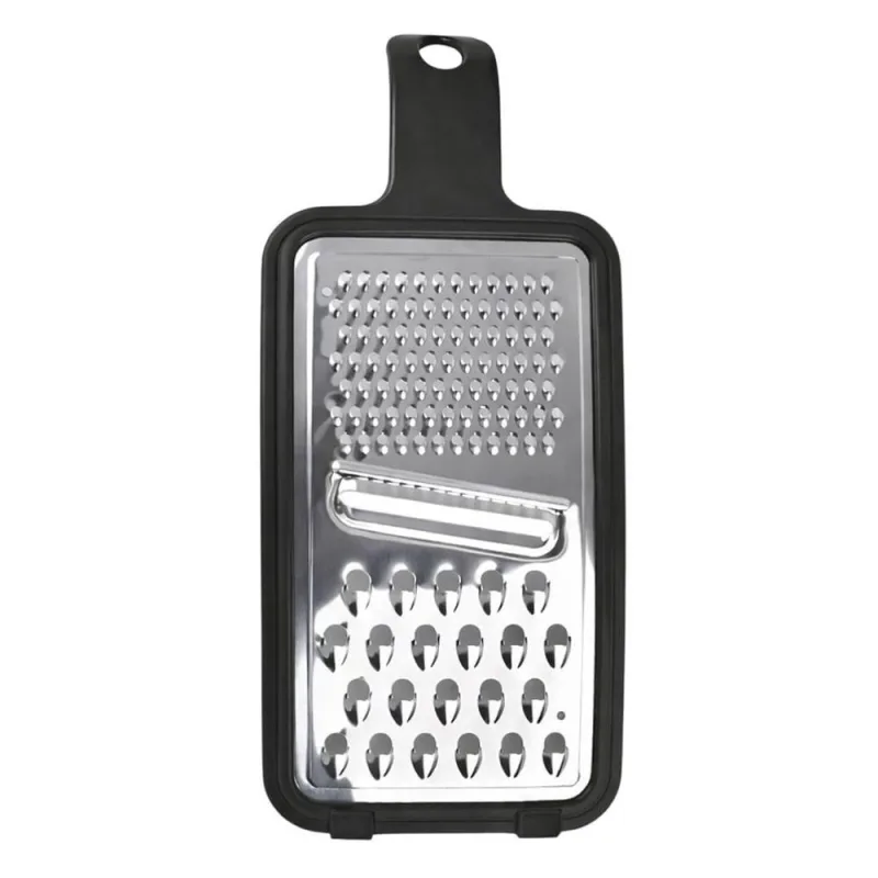 Ralador Manual 1 Face com Alça para Queijo e Legumes Metal e Plástico 3 Tipos de Corte Preto Ke Home - Ke Home