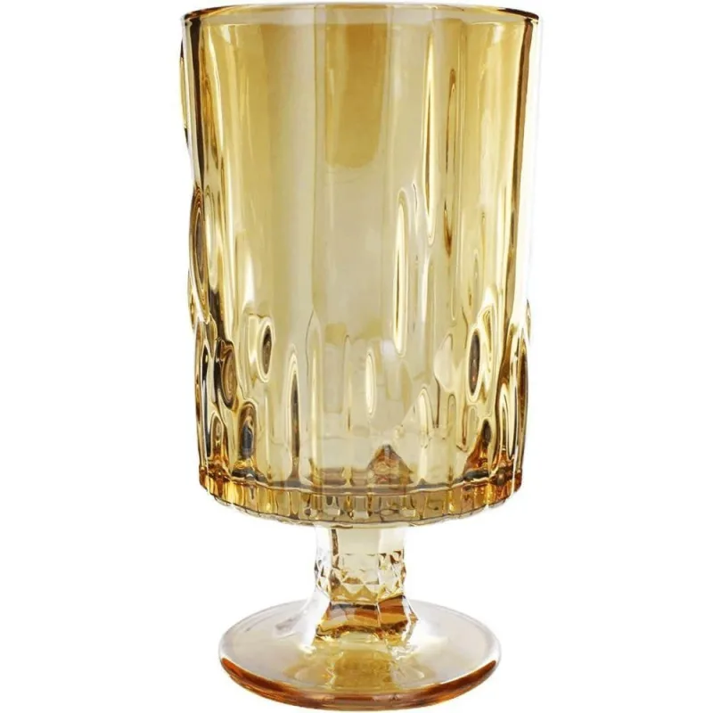 Vaso Decorativo Netuno Redondo 10X10X18,5CM em Vidro Âmbar para Decoração de Ambientes - Netuno - Casa E Construção