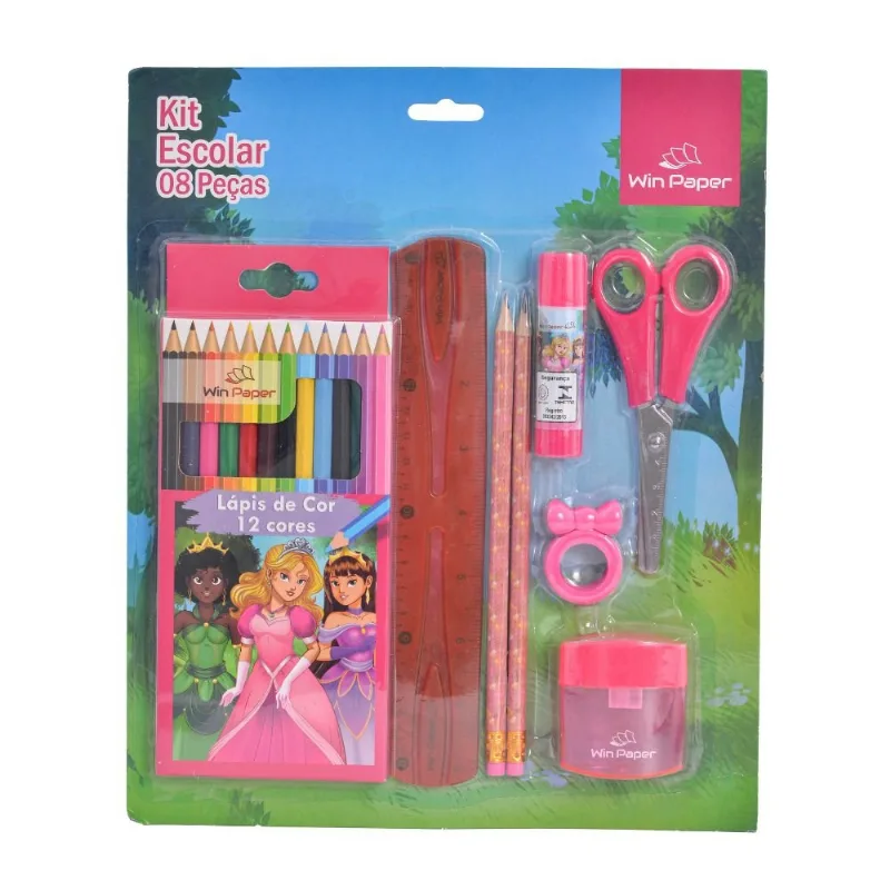 Kit Escolar Win Paper 8 Peças WPP80018 (MP)