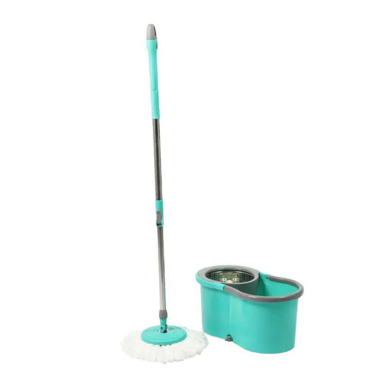 Mop Giratório Star Limp Com Esfregão Microfibra 12L Verde Cesto Inox CLB03152 (MP)