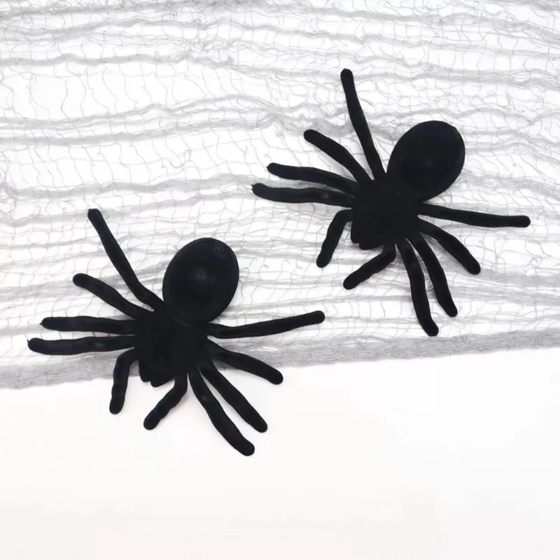 2 Aranha Veludo Pegadinha Decoração Halloween Festa R 12