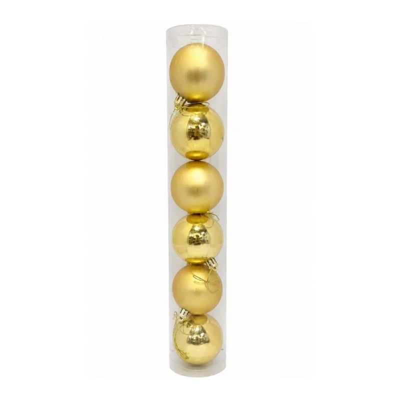 Bola Natalina Wincy Mista 6 Unidades Dourado 6cm NTB1404D (MP)