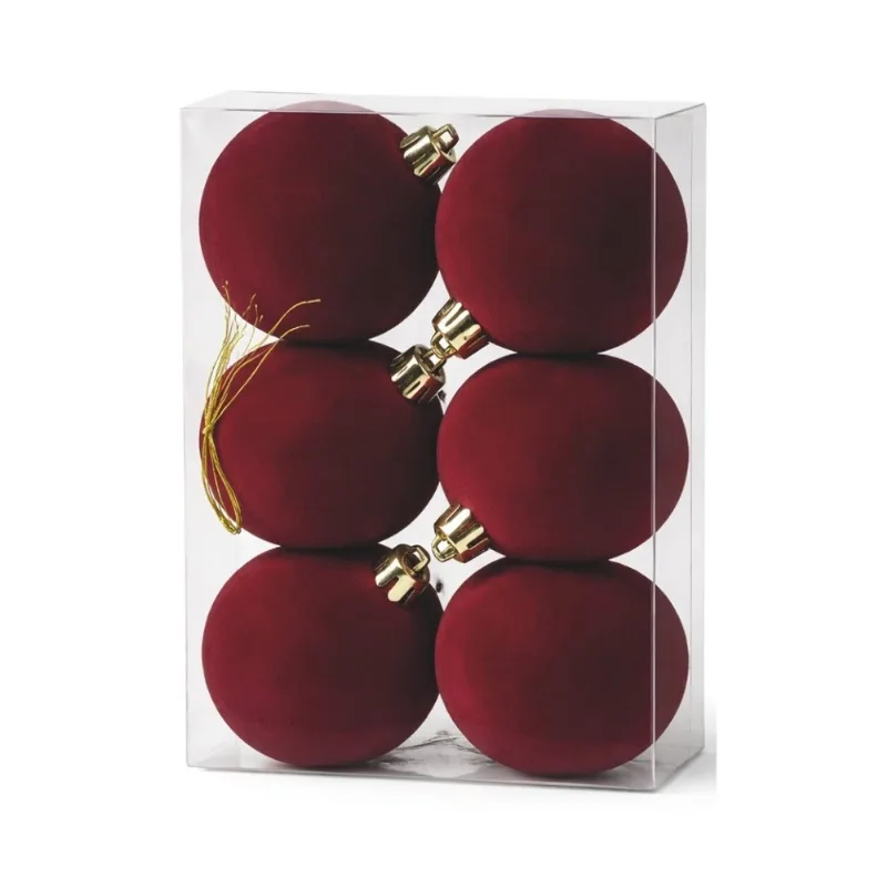 Bola Natalina Wincy Veludo 6cm 6 Unidades NTB17136 (MP)