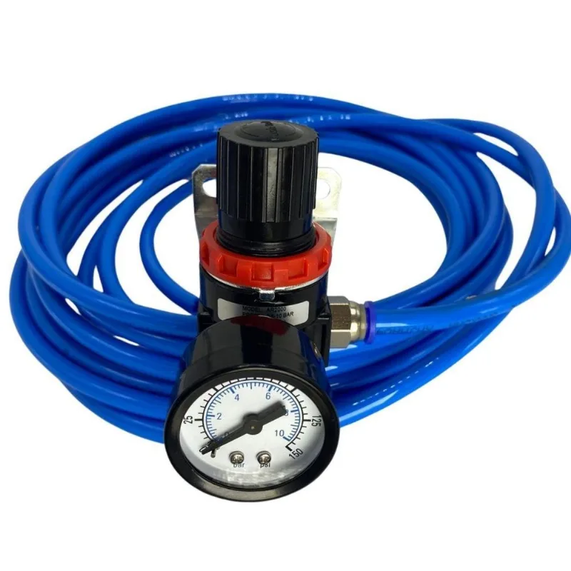 Conjunto Regulador Pressao Mini 1/4 Ar2000, Reta Macho +
