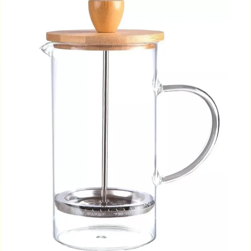 Cafeteira Prensa Francesa De Vidro Tampa Bambu 350ml Chá Prensa Cremeira Café Manual Aço Inoxidável - Não Disponível - Utilidades Domesticas