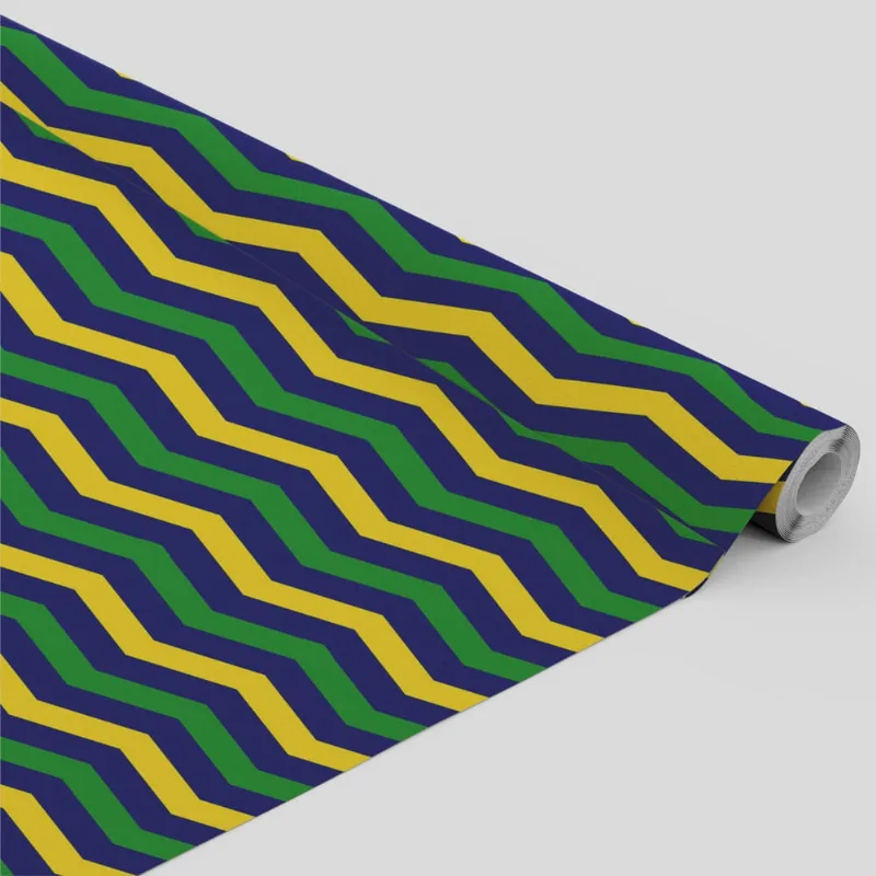 Tecido Oxford Estampado Brasil Formas Geometricas Cores Diversas Amarelo Azul e Verde - 1,40m