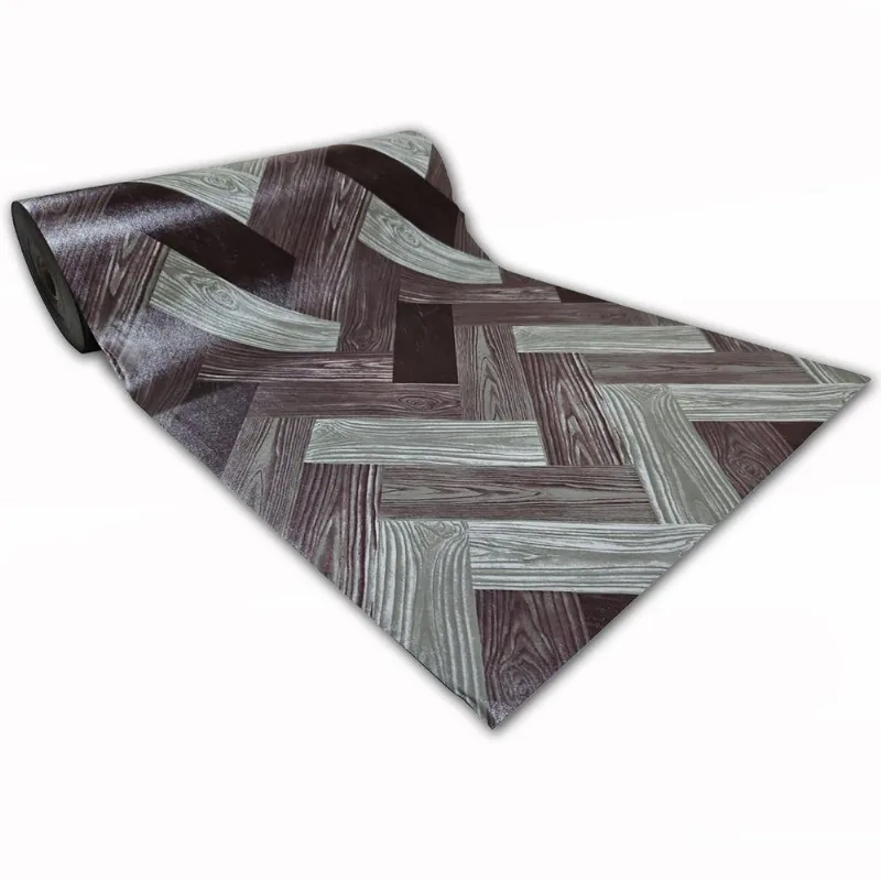 Passadeira Em Manta Vinilico Similar Laminado 0,50x4,00 Mosaico Marrom