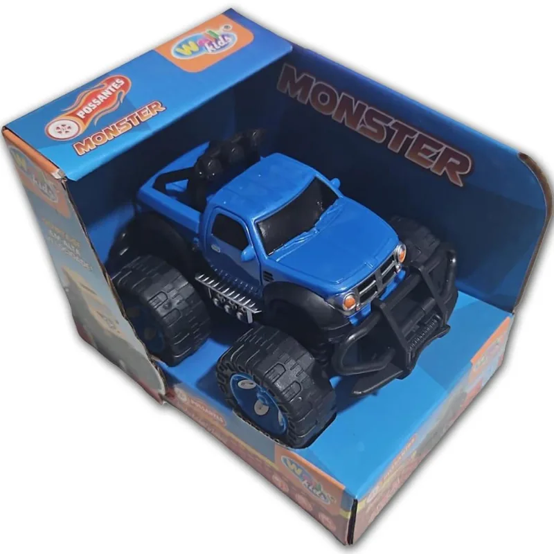 Carrinho De Fricção Monster Trucks Possantes Wellkids Azul L