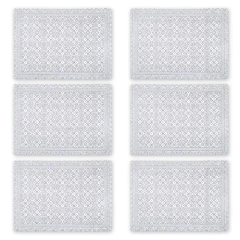 Toalha De Geladeira Pvc Rendado Kit 06 Pçs Pequenas Flores