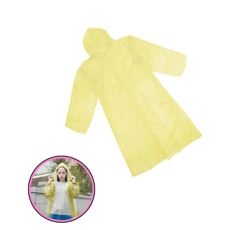Capa De Chuva Infantil Wellmix Plástica Com Botão E Capuz Tamanho Único Amarelo