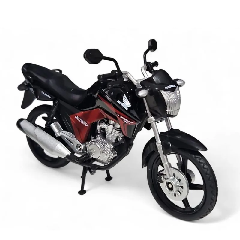 Miniatura Moto Honda Cg Titan 1/18 Motocicleta Com Base Tita