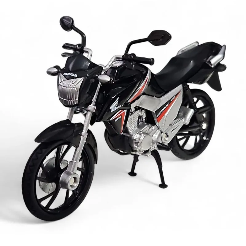 Miniatura Moto Honda Cg Titan 1/18 Motocicleta Com Base Tita