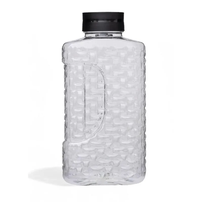Jarra Garrafa de Geladeira 1,95L Plástico com Tampa Efeito Cascata para Bebidas Preto