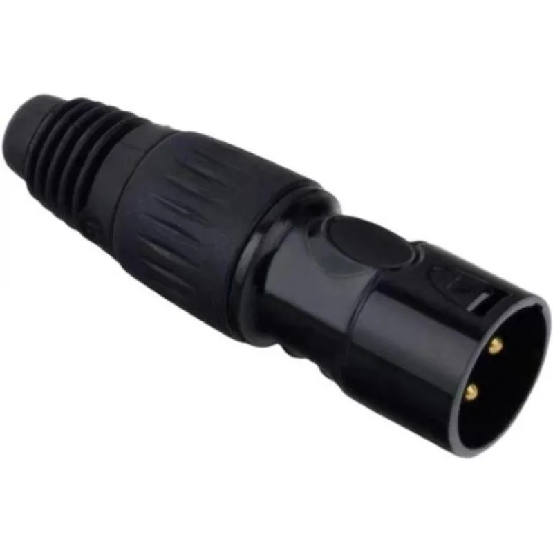 Plug Jack Cannon Macho Metálico Preto Storm pacote Com 5