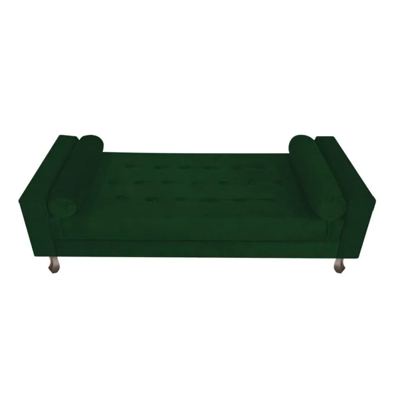 Recamier Baú Félix Solteiro 90cm Suede Verde - OUTRAS - Colchões