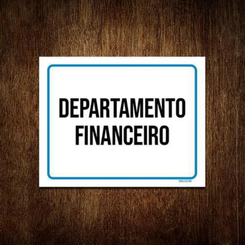 Kit 5 Placas Ambiente Sinalização Departamento Financeiro