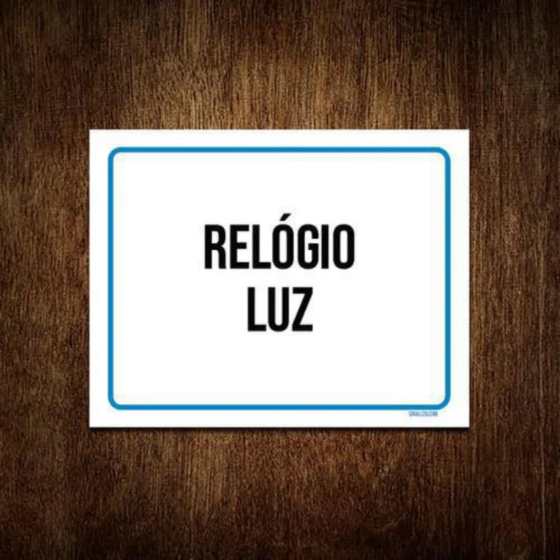 Kit 5 Placas Ambiente Sinalização Setor Relógio Luz