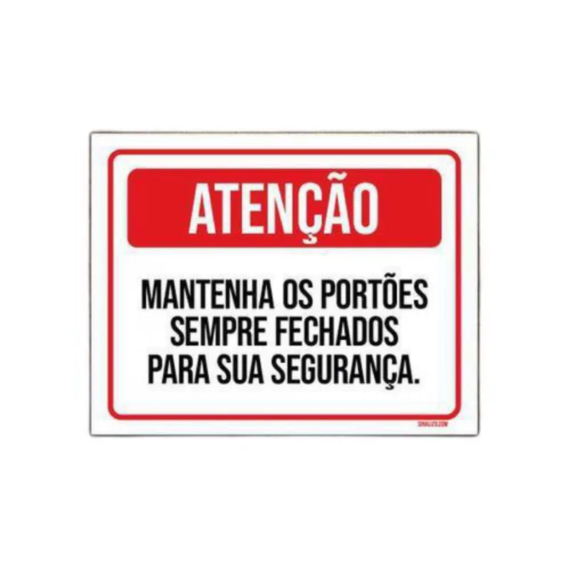 Kit 5 Placas Atenção Mantenha Portões Sempre Fechados