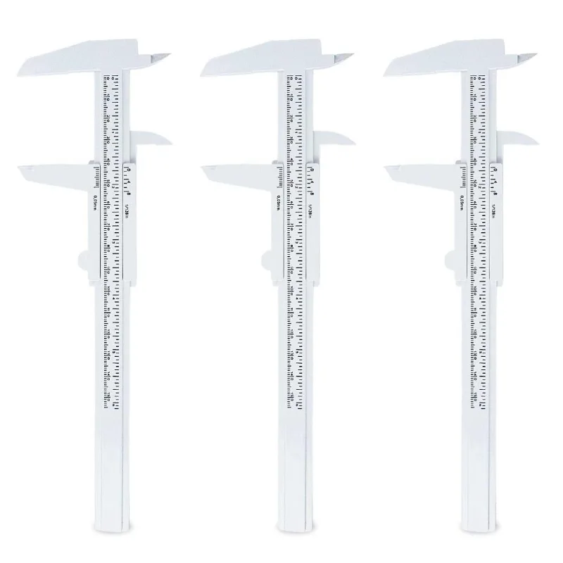 Kit 3 Paquímetro Plástico 15cm Micropigmentação Sobrancelha