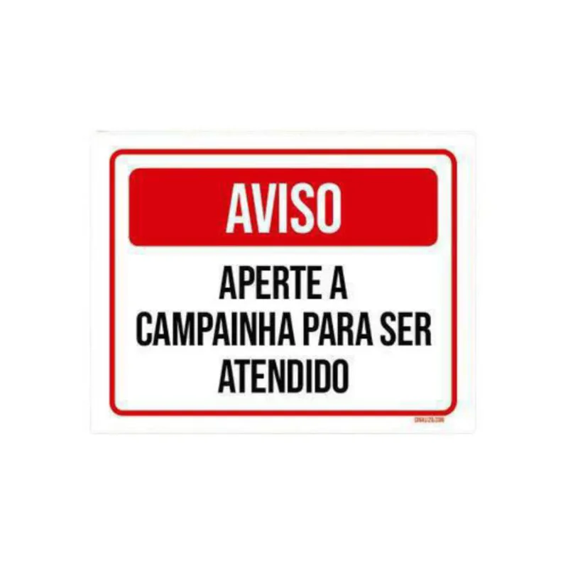 Kit 5 Placas Aviso Aperte Campainha Para Ser Atendido