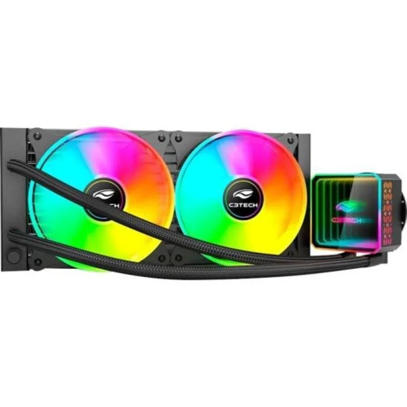 Water Cooler FC-W240RGB para Processador com Iluminação RGB e Radiador 240 mm Preto C3tech - C3tech