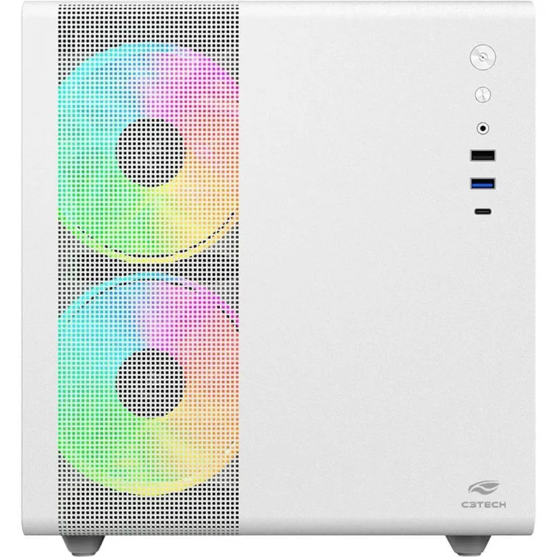 Gabinete Gamer C3tech Aquarius Mt-g710 Sem Fans Branco