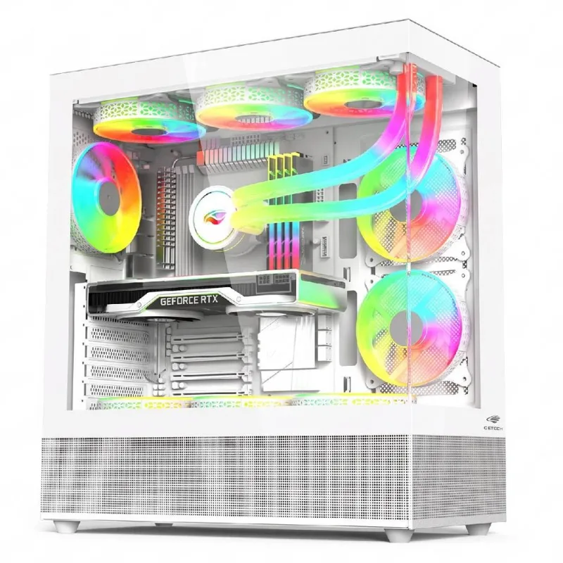 Gabinete Aquário Gamer C3tech MT-G850WH Vidro Temperado USB-C ATX Branco