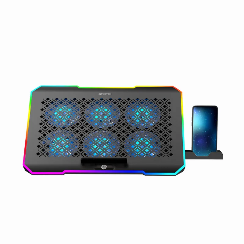 Base Para Notebook C3tech Nbc-550bk Gamer Até 17,3", Cooler, Usb, Led Rgb