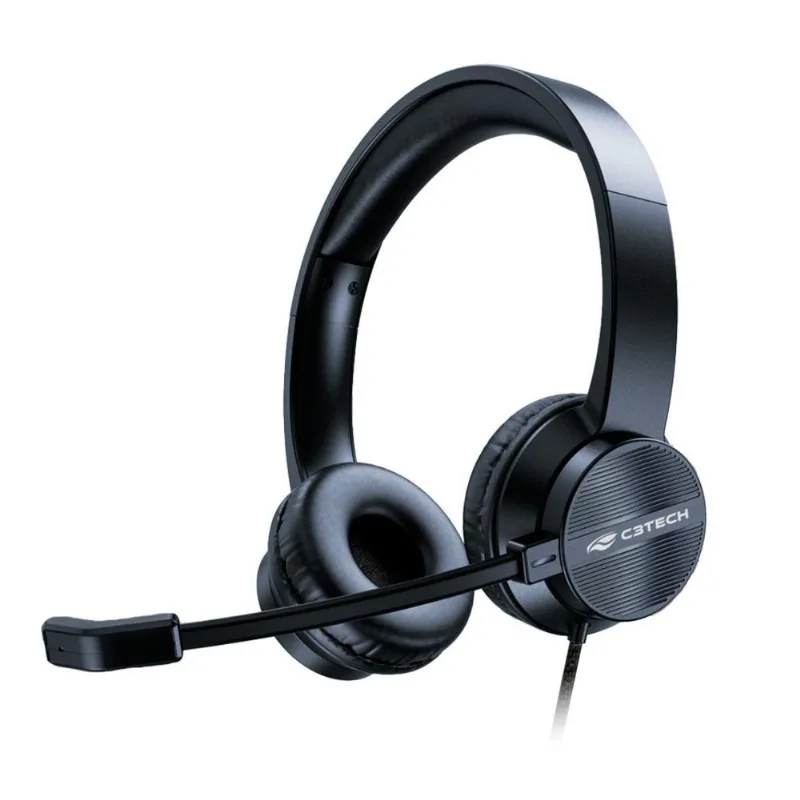Headset C3tech PH-380BK - Redução de Ruídos - Conector USB - Preto