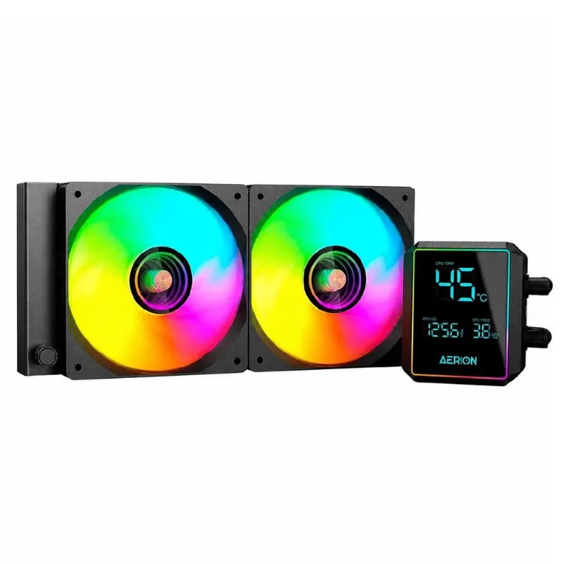 Water Cooler Aerion Aeris Wat200 (Intel / AMD) - 240mm - Tela LCD - ARGB - Preto - WAT200BK