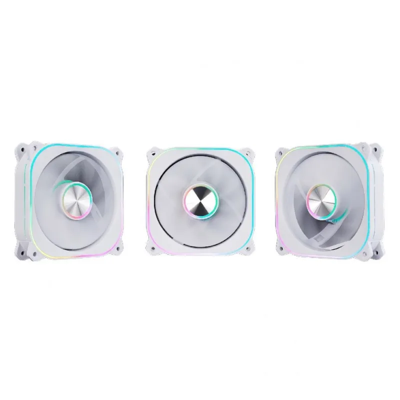Kit 3 Coolers 120mm Aerion Veil S Led Argb Controle Remoto E Controladora Branco Fan100
