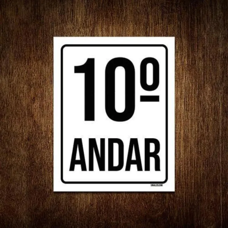Kit 5 Placas Sinalização Ambiente Identificação 10º Andar
