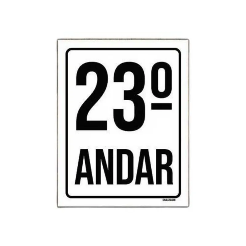Kit 5 Placas Sinalização Ambiente Identificação 23º Andar