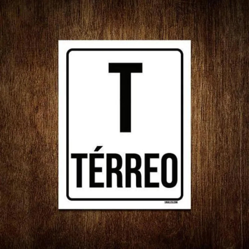 Kit 5 Placas Sinalização Ambiente Indicativo Térreo