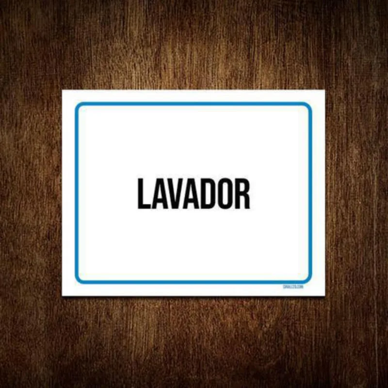Kit 5 Placas Sinalização Ambiente Lavador
