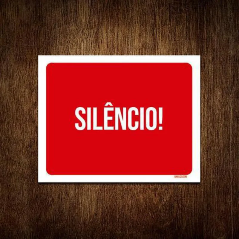 Kit 5 Placas Sinalização Ambiente Silêncio