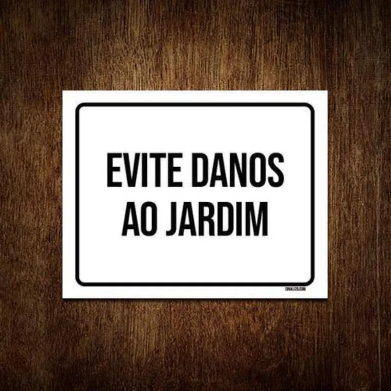 Kit 5 Placas Sinalização Evite Danos Ao Jardim